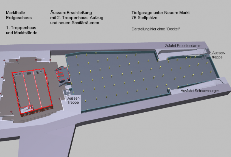Skizze von der Tiefgarage